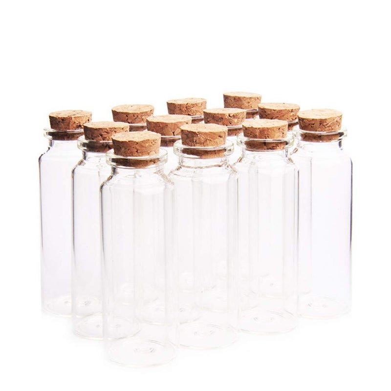 Danmu 40ml Potion Bottles,Glass Bottles with Cork Stopper,Small Glass Jars for Wedding Favors,Halloween Decorations,Baby Shower,Party Favors 12 Pack 1.18" x 3.14" - Image 3